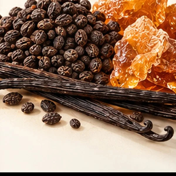 Ambrette, benzoin, vanilla