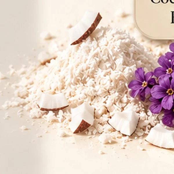 Coconut powder, heliotrope