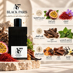 Black Paris notes: Passionfruit, saffron; Oud (agarwood), Indonesian patchouli; Labdanum, leather, vanilla